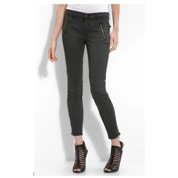 J Brand Black Agnes Skinny Moto Zip Pants 28 - Picture 1 of 9